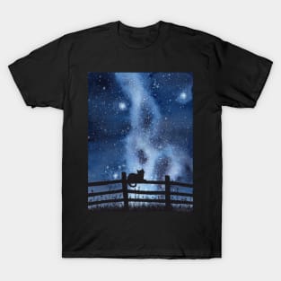 Night full of Sky Watercolor Galaxy Painting T-Shirt